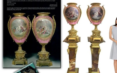19th C. Monumental Pair of French Sevres Vases