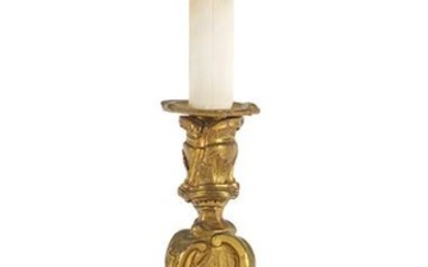 19th century French Louis XV style ormolu candlestick