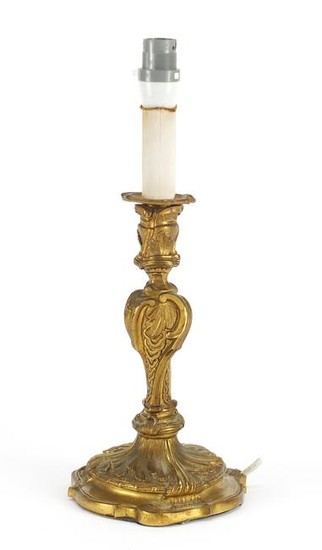 19th century French Louis XV style ormolu candlestick