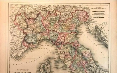 19thc J. H. Colton Map of Northern Italy