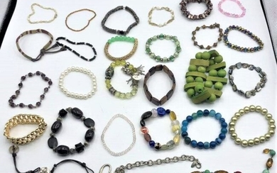 [2] Twenty Seven Assorted Costume Jewelry Bracelets