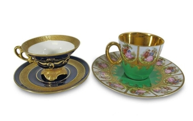 2 antique German porcelain cups