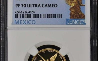 2021 Mo Mexico Proof Gold Libertad 1/4 ONZA NGC PF70