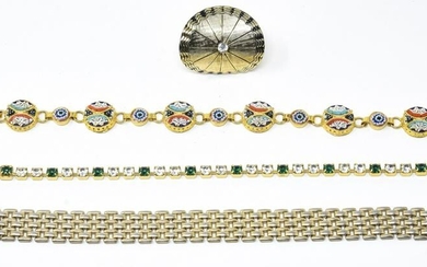 3 Vintage Costume Jewelry Bracelets & Ring