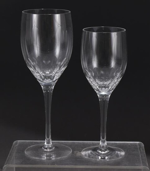 34 Clear Cut Glass Wines in 2 Sizes