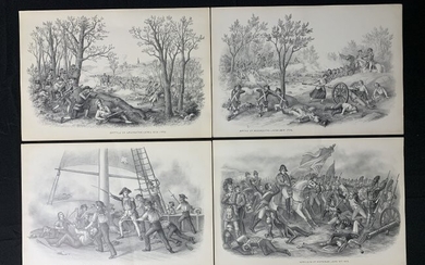 4 Kurz & Allison Lithograph Circa 1907 Revolutionary War Scene