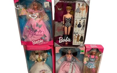(5) Exclusive Military, Special, and Anniversary Edition Barbies