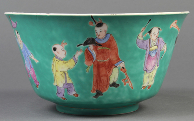 Chinese Porcelain Turquoise Bowl, Children