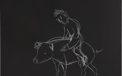 Stephan Balkenhol, Pig from Sixteen Blackboard Drawings