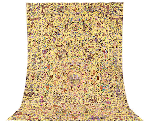 An impressive Silk Souf Kashan carpet