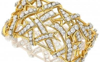 55016: Diamond, Platinum, Gold Bracelet, Schlumberger f