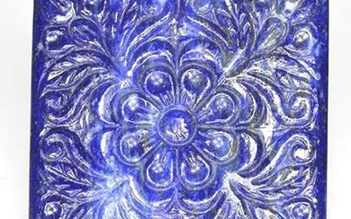 60.78ct Carved Square Blue Lapis Lazuli