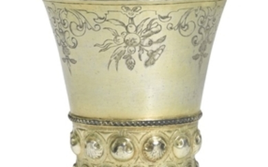 A German silver-gilt roemer style beaker, maker's mark DHP conjoined, Frankenthal, circa 1600