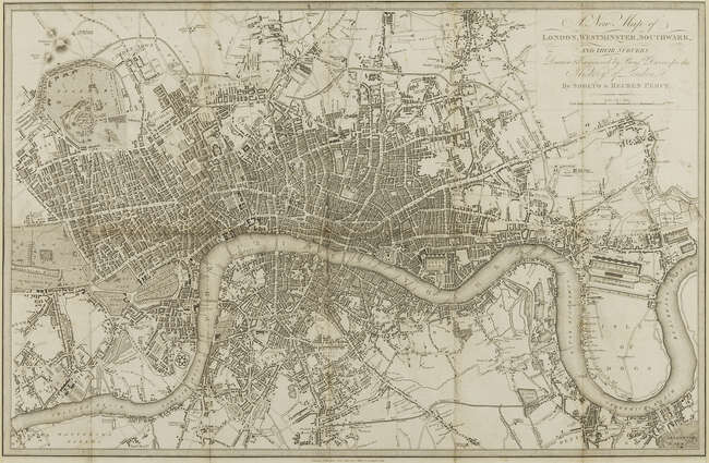 London.- Boys (T.) A New Map of London, Westminster, Southwark and their Suburbs Drawn from actual Survey, for the History of London, By Sholto & Reuben Percy, 1823.
