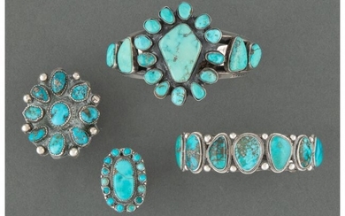 70016: Four Navajo Jewelry Items c. 1940 - 1970 inclu
