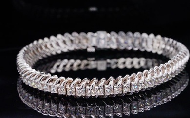 7.00ctw VS2-SI1/G-H Diamond 14K White Gold 7" Bracelet