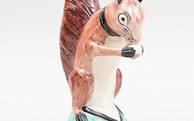 Staffordshire Pearlware Figure of a Squirrel with a Nut