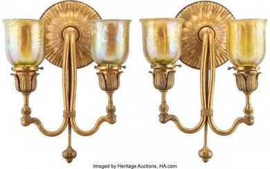 79016: Pair of Tiffany Studios King Tut Favrile Glass a