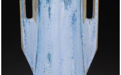79116: Fulper Pottery Blue Crystalline Glazed Two-Handl