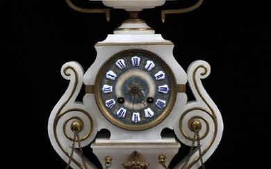 JAPY FRERE, FRENCH MANTLE CLOCK, ONYX CASE 19TH.C.
