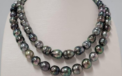 8x12mm Shimmering Multi Tahitian pearls - Necklace