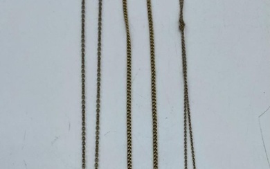 A 15ct gold chain link necklace.(4.5g) together with a...