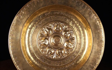 A 16th Century Brass Repoussé Alms...