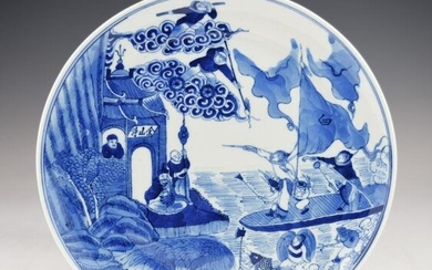 A 19TH CENTURY CHINESE BLUE AND WHITE PLATE