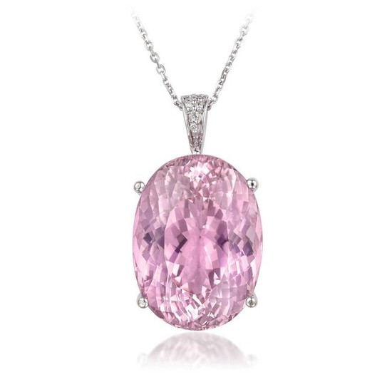 A 39.70-Carat Kunzite and Diamond Necklace