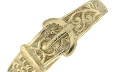 A 9ct gold buckle ring.