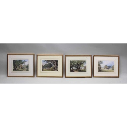 A COLLECTION OF FOUR 19TH CENTURY WATERCOLOUR PAINTINGS 'Bur...