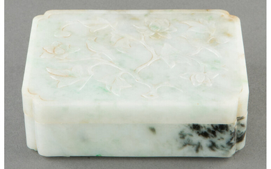 A Chinese Carved Jadeite Box