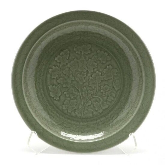 A Chinese Longquan Ming Style Celadon Charger