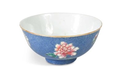 A Chinese Yangcai sgraffito floral bowl, Qing Dynasty, Jiajing (1796-1820)