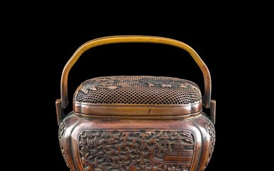 A Chinese bronze hand warmer, by Wang Chenchang (Chinese, Ming dynasty)