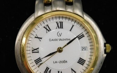 A Claude Valentin gents wristwatch, with original box.
