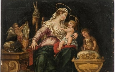 A Continental Madonna and Child Scene, Likely 18th