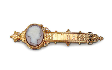 A Etruscan Revival 'Grand Tour' brooch,, c1860