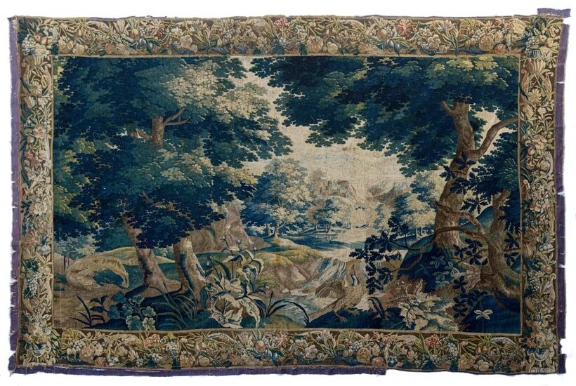 A French Aubusson verdure tapestry, 206 x 258...