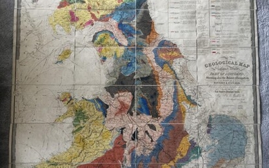 A Geological Map of England, Wales and Part of Scotland, Showing also the Inland Navigation by means of Rivers and Canals with their elevation in feet above the sea together with the Rail Roads and Principal Roads.
