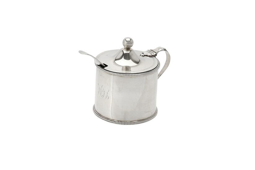 A George III silver drum mustard by Thomas Chawner