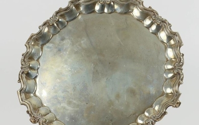 A George V Silver Circular Salver, by Percy Edwards...