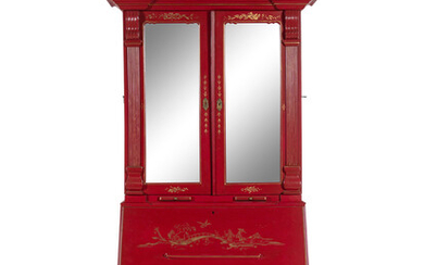 A Georgian Style Painted Secretary Bookcase