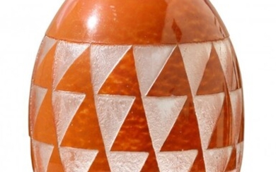 A Large Degue Art Deco Acid-Etched Glass Vase