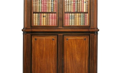 A Louis Philippe walnut library cabinet