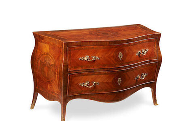 A Neapolitan Rococo Marquetry and Parquetry Commode