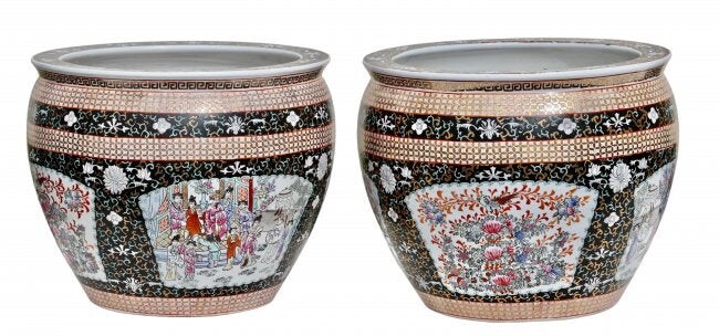A PAIR OF CHINESE PORCELAIN FISH BOWLS