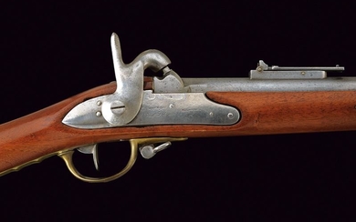 A PERCUSSION INFANTRY RIFLE WITH BAYONET