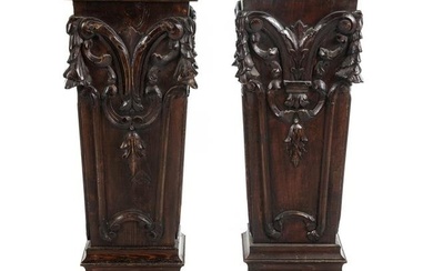 A Pair of Napoleon III Carved Pedestals