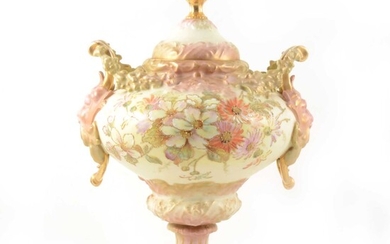 A Rudolfstadt Volkstedt ornamental covered vase